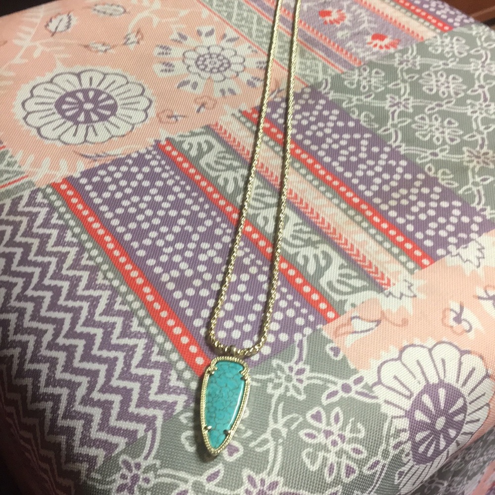 Skylar Necklace in Turquoise and Gold - Picture 3 of 3